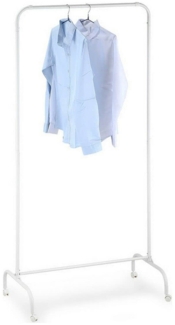 CONFORTIME Weißer Metall-Kleiderständer mit Rollen, Mobiler Garderobenständer für Schlafzimmer Flur Waschküche, Leichte Struktur 78 x 44,5 x 160 cm