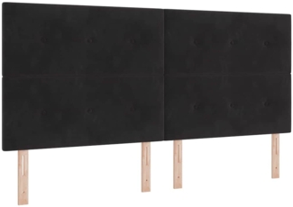 vidaXL Boxspringbett mit Matratze Schwarz 200 x 200 cm Samt 3340948