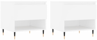 Couchtische, Sofatische 2 Stk. Weiß 50x46x50 cm Holzwerkstoff