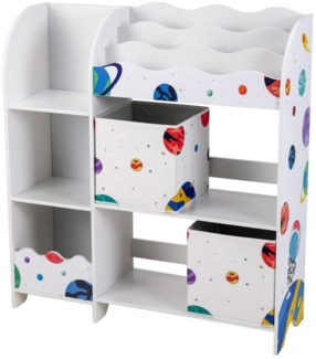COSTWAY Bücherregal, Kinder, Spielzeugregal mit 5 Fächern, 2 Boxen & Regalen