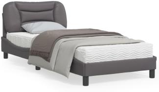 vidaXL Bettgestell mit LED ohne Matratze "Hvar" Grau 90x200 cm 3213909