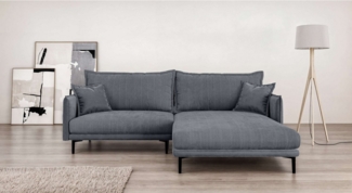 INOSIGN Ecksofa ALEXANDRIA mit Recamiere rechts oder links bestellbar, moderne Bezüge, L-Form mit Wellenunterfederung, Maße: B/H/T 246/86/190 cm