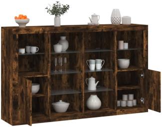 vidaXL Sideboards mit LED-Leuchten 3 Stk. Räuchereiche Holzwerkstoff 3209139