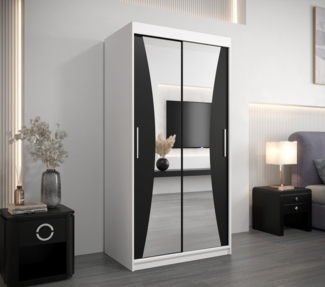 MOEBLO Schiebetürenschrank MEGRA (mit Spiegel, mit/ ohne Schubladen, Schwebetürenschrank Schrank Garderobe Schiebtüren Schlafzimmer Wohnzimmerschrank) (BxHxT):100/120/150/180/200/250x200x62 cm