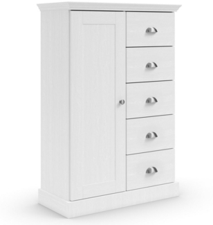Home affaire Kommode Motala, 5 Schubladen und 2 verstellbare Einlegeböden, Breite 75cm, Höhe 110cm