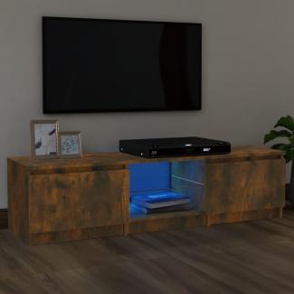 vidaXL TV-Schrank mit LED-Leuchten Räuchereiche 140 x 40 x 35,5 cm [822681]