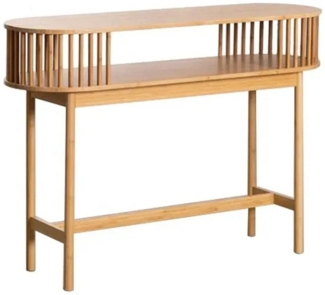 Divit Regal Konsolentisch Beistelltisch Konsole mit 2 Ablagen Bambus SR91