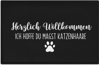 Trendation Fußmatte Katzen Fußmatte Spruch Geschenk Katzenbesitzer Willkommen Ich Hoffe Du
