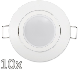 Einbauleuchten-Set McShine, 10xRahmen, 10xLED-Modul, 7W, 608lm, 230V, weiß,