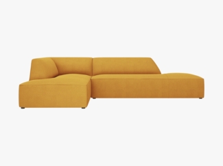 Micadoni Ecksofa Ruby 4-Sitzer Links Strukturierter Stoff Ottawa Gelb