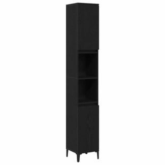 vidaXL Badschrank Schwarz Eiche 30x30x190 cm Holzwerkstoff 862806