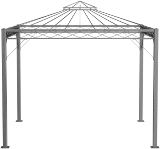 ELEO Pavillon quadratisch Trento 3 x 3 m feuerverzinkt