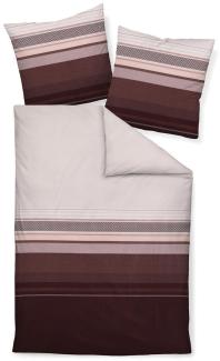 Janine J.D. Mako-Satin Bettwäsche 200x200 Streifen mauve rosenholz 87058-01