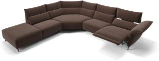 Sofanella Wohnlandschaft CUNEO Stoffsofa Sofagarnitur Couch in Dunkelbraun