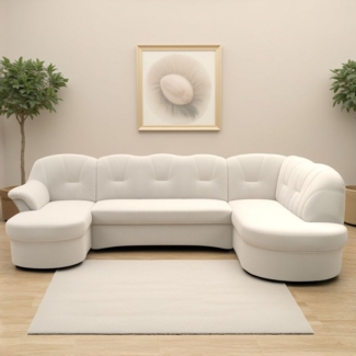 DOMO collection Wohnlandschaft Flores auch in Leder-Bezug, B/T/H: 293/180/86 cm, U-Form, 3 Teile, wahlweise mit Bettfunktion, wahlweise mit Federkern