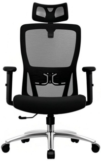 Durrafy Bürostuhl Ergonomischer Schreibtischstuhl,Stuhl Verstellbarer (Mesh Drehstuhl,Atmungsaktiver Chefsessel,Belastbarkeit 200kg), Bürostuhl mit verstellbarer Kopfstütze, Armlehnen, Lendenwirbelstütze