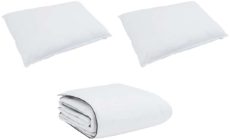 vidaXL Winterbettdecke mit Kissen 3 pcs Weiß Daunenfeder 3376896