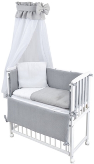 Baby-Delux Beistellbett Babybett verschiedene Designs, Stillbett 90x40 weiß höhenverstellbar, Matratze inkl. komplett Set