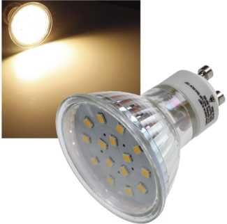LED Strahler GU10 "H10 SMD" 15 SMD LEDs3000k, 50lm, 120°, 230V/0,8W, warmweiß