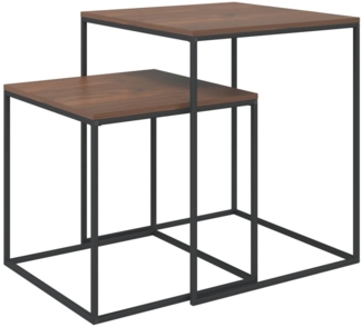 Couchtisch-Set, Sofatisch 2-tlg. Holzwerkstoff und Metall