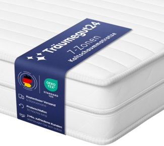 Träumegut24 - AquaFlex ergonomische 19 cm 7-Zonen Kaltschaummatratze 100 x 200 cm Härtegrad H3 & H4 : H3 & H4 : 100 x 200 cm : 19 cm