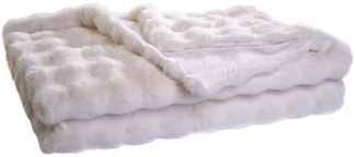 Wohndecke, 150 x 200 cm, Elfenbeinfarben, Polyester, Home4You, Waschbar bis 30 °C