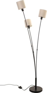 my home Stehlampe Ahrhütte, ohne Leuchtmittel, Stehlampe, 3-flammig mit Leinenschirmen, 148 cm hoch