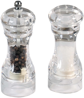 KESPER Set Pfeffermühle und Salzstreuer aus Acryl, Höhe: 14 cm