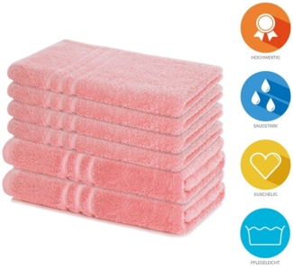 Lavea Handtuch Set Elena, Duschtücher, Handtücher, Gästetücher, Waschhandschuhe, 100% Baumwolle (Set, 6-St), Frottierserie, weich & saugstark, pflegeleicht, 500 g/m² Frottier