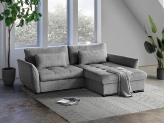 Beautysofa Ecksofa Caro, Lieferung beinhaltet die Einbringung in die Wohnung, 240 cm Corner Sofa, stilvoll Wohnzimmerecke
