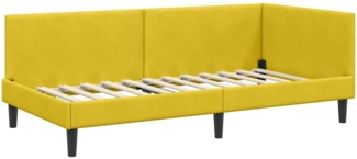 vidaXL Eckbettgestell mit Kopfteil Gelb 80 cm x 200 cm Stoff 42016212