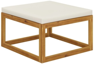 vidaXL Hocker mit Cremeweißem Kissen Massivholz Akazie 318558