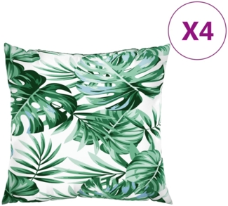 vidaXL Sofakissen mit Blattmuster, 4 Stk., Polyester grün, 50 x 50 cm