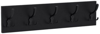 AKKE Garderobenleiste, Garderobenleiste Schwarze Haken 2mm PVC Kantenumleimung