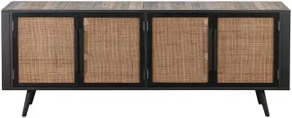 TV-Board Nordic Rattan mit 4 Türen, 200 cm