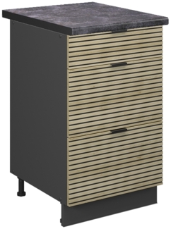 Vicco Küchenschränke Eiche Paneel 50 cm , AP Anthrazit, Fame-Line