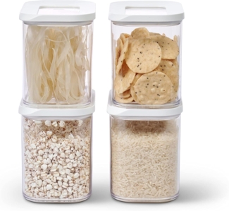 Mepal | Modula Vorratsdose | Kunststoff 1000 ml | transparent/weiß | praktisches 4er Pack | ideal für eine organisierte Küche
