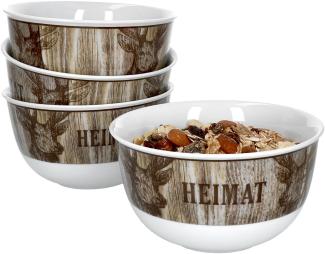 4er Set Heimat Hirsch Schalen Ø14cm Braun Snack-Schüssel Dessert-Bowl Ritzenhoff