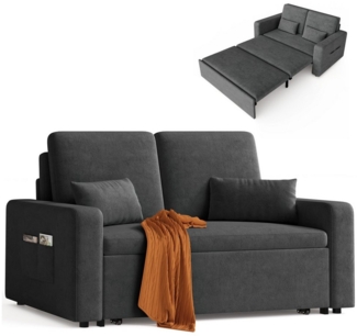 Bealife 2-Sitzer Schlafsofa 2-Sitzer Ausziehbar, Modernes Veloursstoff Sofabett