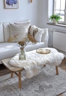 Lammfell Weiß Kurzhaar Wollhöhe 3-4 cm Größe: 100-110