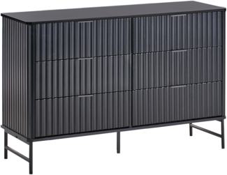 Kommode mit 6 Schubladen GLASTONBURY Schwarz