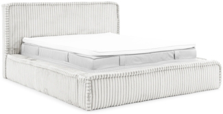 MEBLINI Polsterbett 200x200 mit Lattenrost ohne Matratze - MESUT - Hellgrau Cordstoff - Bubble Bett - Cloud Bett - Marshmallow Bed - Kopfteil Bett mit Stauraum