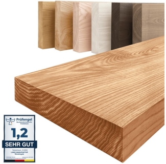 LAMO Manufaktur Wandregal Pure: ohne Montage Set 40 cm, Komplett-Set, 40mm stake Massivholzplatte