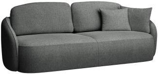 Selsey 'Savoy' 3-Sitzer Sofa mit Schlaffunktion und Chenille-Bezug, dunkelgrau, ca. 96 x 254 x 105 cm