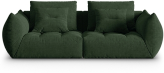 Micadoni Sofa Bloom 3-Sitzer Strukturierter Stoff Moßgrün