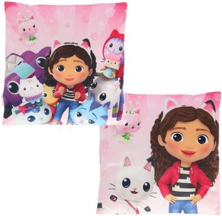 Gabby's Dollhouse 1 Stück Kinderkissen Rosa 38x38 cm Dekokissen für Kinderzimmer