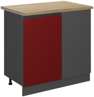 Vicco Eckunterschrank Rot 86 cm, AP Eiche, R-Line