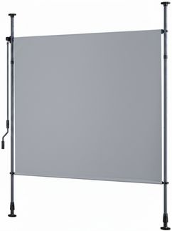 STEELSØN 'Serelia' Senkrechtmarkise mit Handkurbel 100x310 cm, grau, stufenlos höhenverstellbar, wetterfest und UV-beständig, Klemmmarkise ohne Bohren, ausziehbare Vertikalmarkise