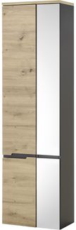 Hängeschrank >Memphis< Grau / Artisan Eiche Dekor - 50x176x31cm (BxHxT)