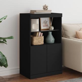 vidaXL Sideboard mit LED-Leuchten Schwarz 60,5x37x100 cm 836666